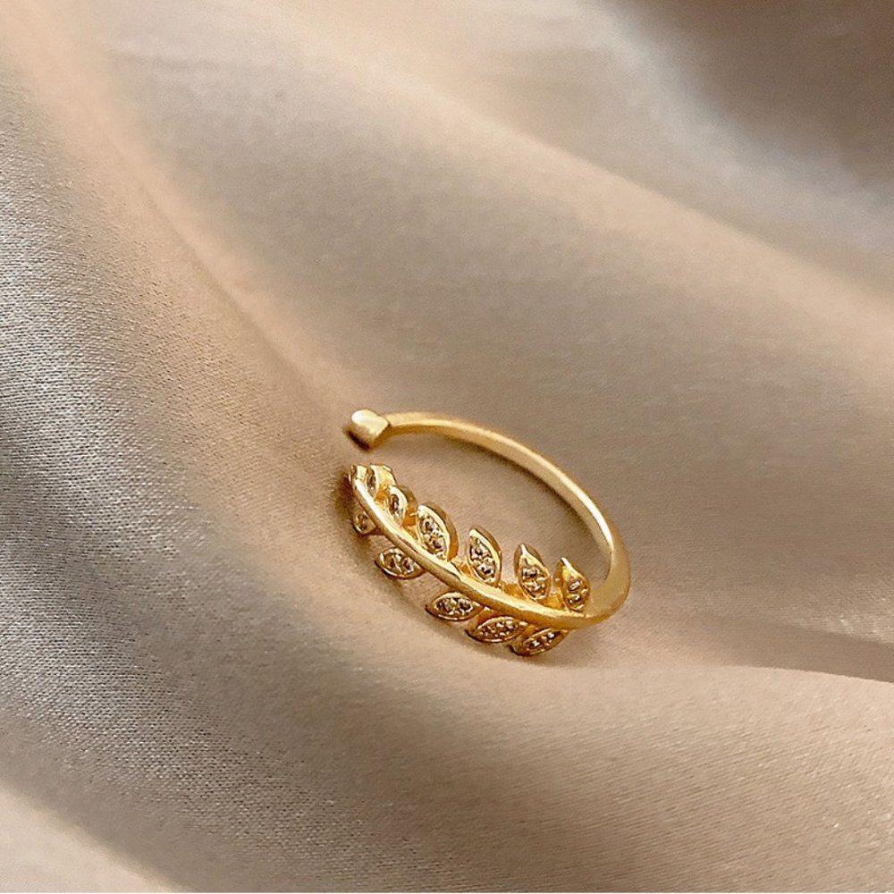 💕Last one Peace Oliver Leaf  Golden Ring - Picture 4 of 11